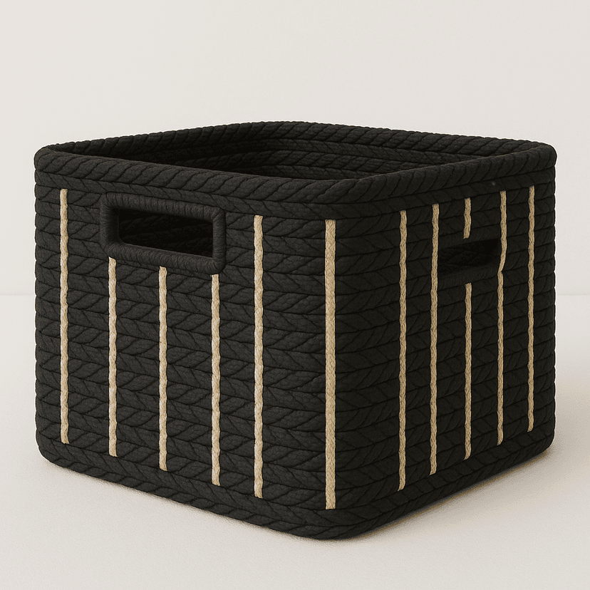 Handmade Raffia Baskets – Black
