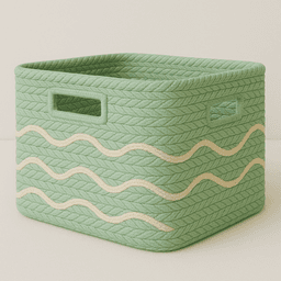 Handmade Raffia Baskets – Green thumbnail 3