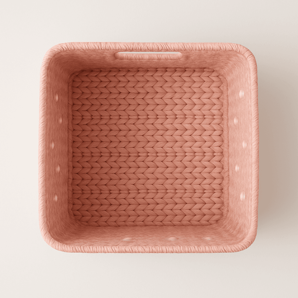 Handmade Raffia Baskets – Pink - Image 1