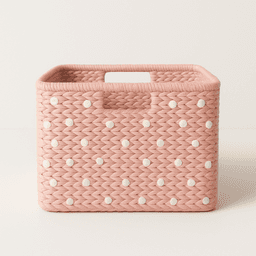 Handmade Raffia Baskets – Pink thumbnail 2