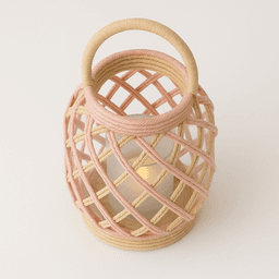 Raffia Candle Holder – Natural Handwoven Home Accent in Beige thumbnail 2