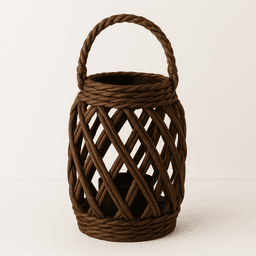 Raffia Candle Holder – Natural Handwoven Home Accent in Brown thumbnail 1