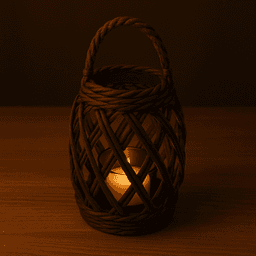 Raffia Candle Holder – Natural Handwoven Home Accent in Brown thumbnail 2