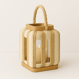 Raffia Candle Holder – Natural Handwoven Home Accent in Square thumbnail 3