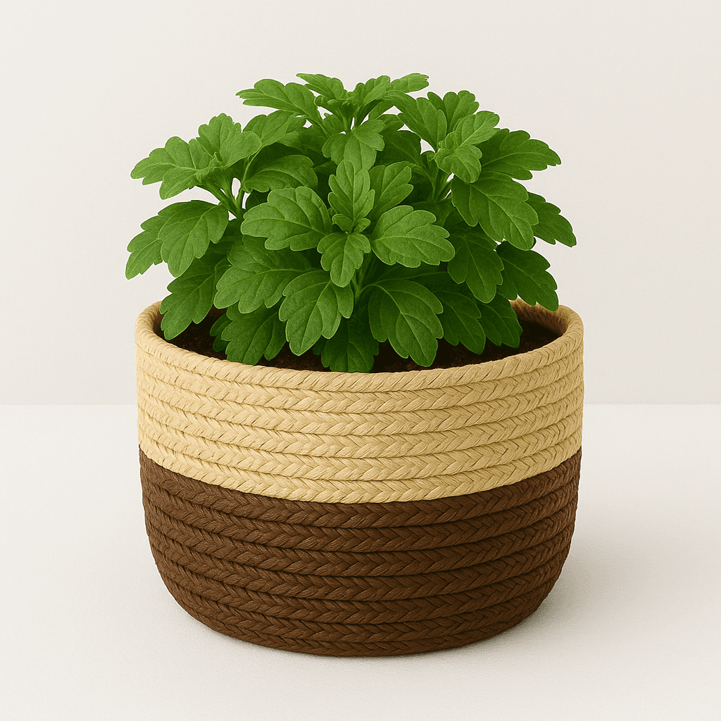Handwoven Raffia Plant Pots – Natural & Sustainable Planters in Beige & Natural Brown - Image 1