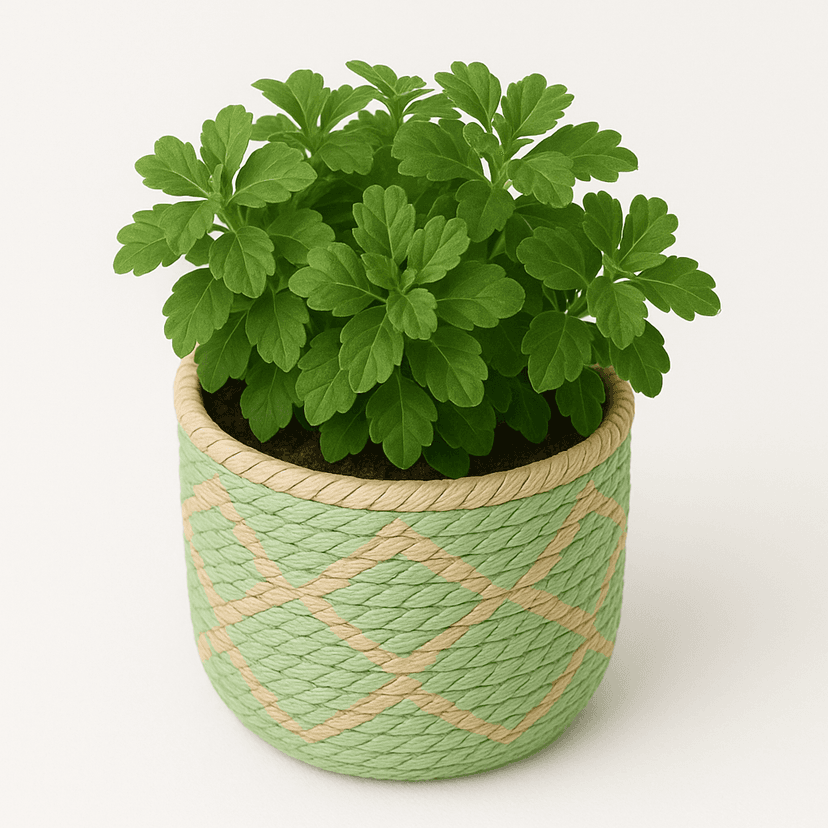 Handwoven Raffia Plant Pots – Natural & Sustainable Planters in Light Green