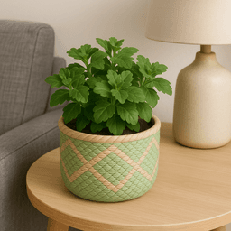 Handwoven Raffia Plant Pots – Natural & Sustainable Planters in Light Green thumbnail 3