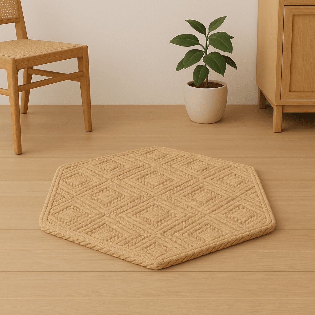 Raffia Rugs – Handmade Natural & Eco-Friendly Flooring in Beige - Image 1