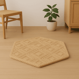 Raffia Rugs – Handmade Natural & Eco-Friendly Flooring in Beige thumbnail 1
