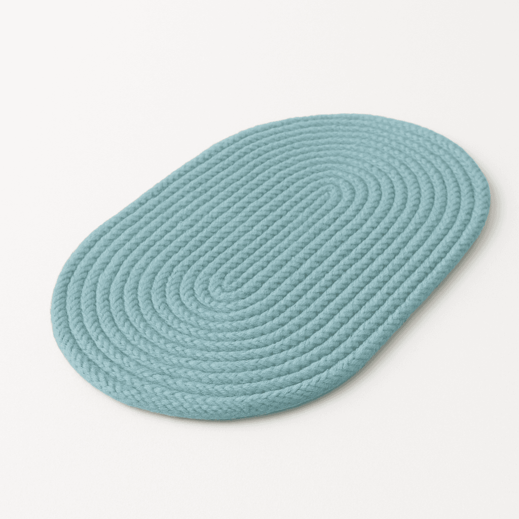 Raffia Rugs – Handmade Natural & Eco-Friendly Flooring in Light Blue - Image 1