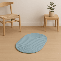Raffia Rugs – Handmade Natural & Eco-Friendly Flooring in Light Blue thumbnail 3
