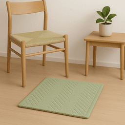 Raffia Rugs – Handmade Natural & Eco-Friendly Flooring in Light Green thumbnail 2