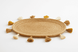 Raffia Serving Trays – Handmade Rustic Tableware in Beige thumbnail 3