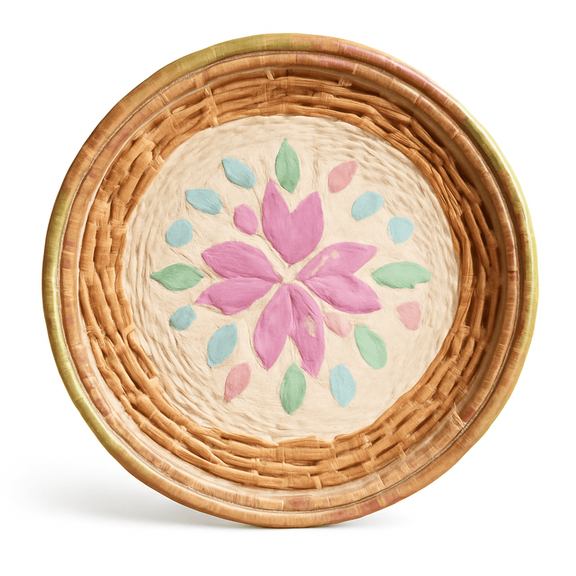 Raffia Serving Trays – Handmade Rustic Tableware in Flower