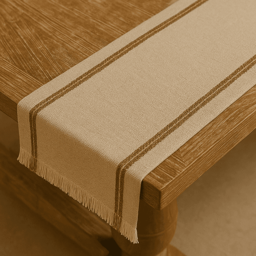 Raffia Table Runners – Handmade Natural Dining Decor in Beige