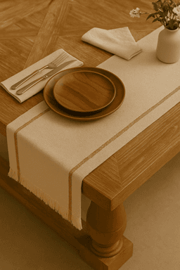 Raffia Table Runners – Handmade Natural Dining Decor in Beige thumbnail 2