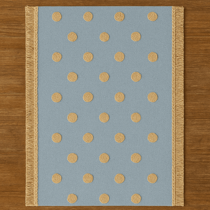 Raffia Table Runners – Handmade Natural Dining Decor in Light Blue