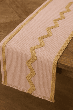 Raffia Table Runners – Handmade Natural Dining Decor in Light Pink thumbnail 2